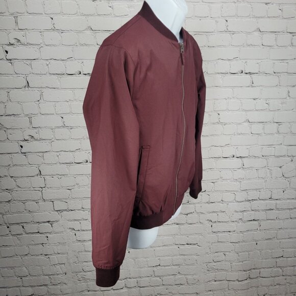 Bonobos Burgundy Lightweight Zip Lined Inner Pockets Bomber Jacket Small S - Picture 14 of 14